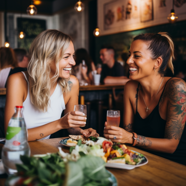 two vegan women hanging out